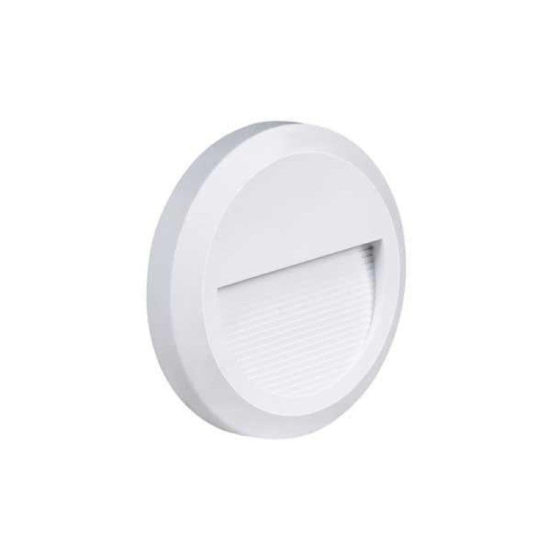Balise LED saillie Ronde 2W 220V 55° Blanche IP65 pour Escalier - Blanc Neutre 4000K - 5500K - SILAMP - 2