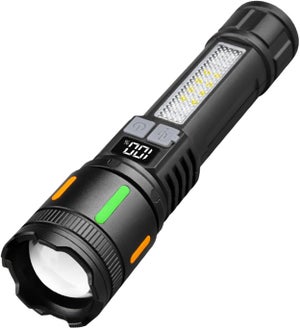 Cinlinso Torcia ricaricabile ad alta luminosità, 990.000 lumen, torcia a LED super luminosa, con 5 modalità, impermeabile IPX6, potente torcia portatile per campeggio, emergenze