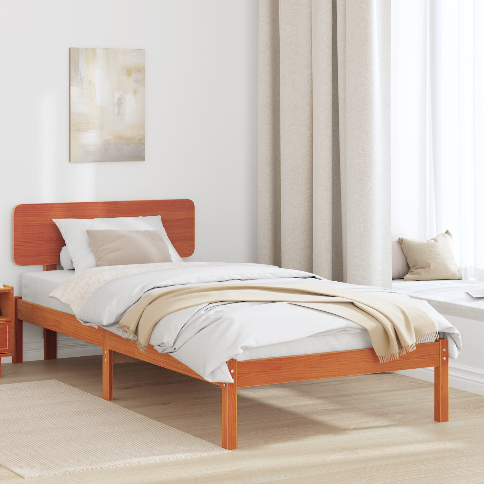 Ramka łóżka Woskowy Brąz 80 x 200 cm Lite drewno sosnowe vidaXL