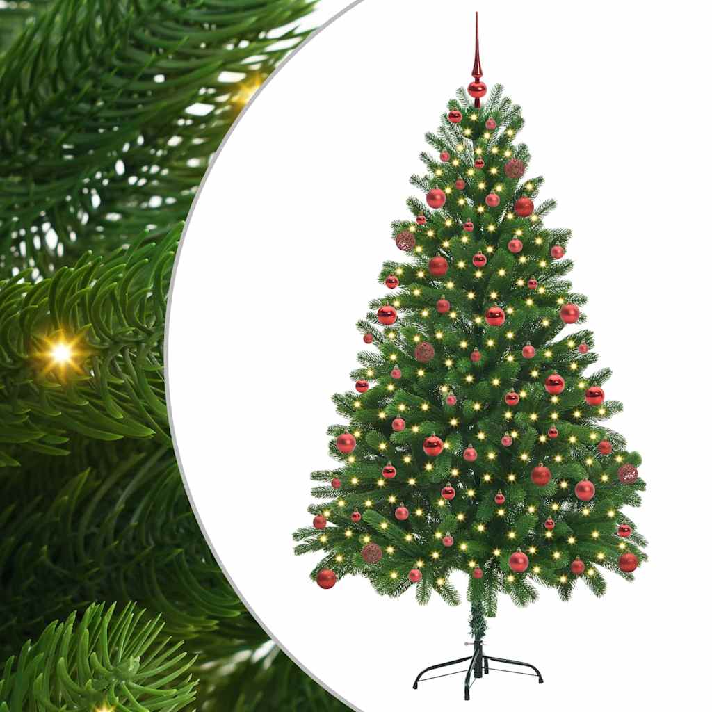vidaXL Sapin de Noël avec 300 LED avec support Vert 180 cm PE - 2