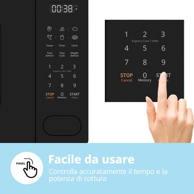 Forno A Microonde Comfee' Digitale 20L - 700W, 6 Menù Preimpostati, Scongelamento, Nero - Foto 7