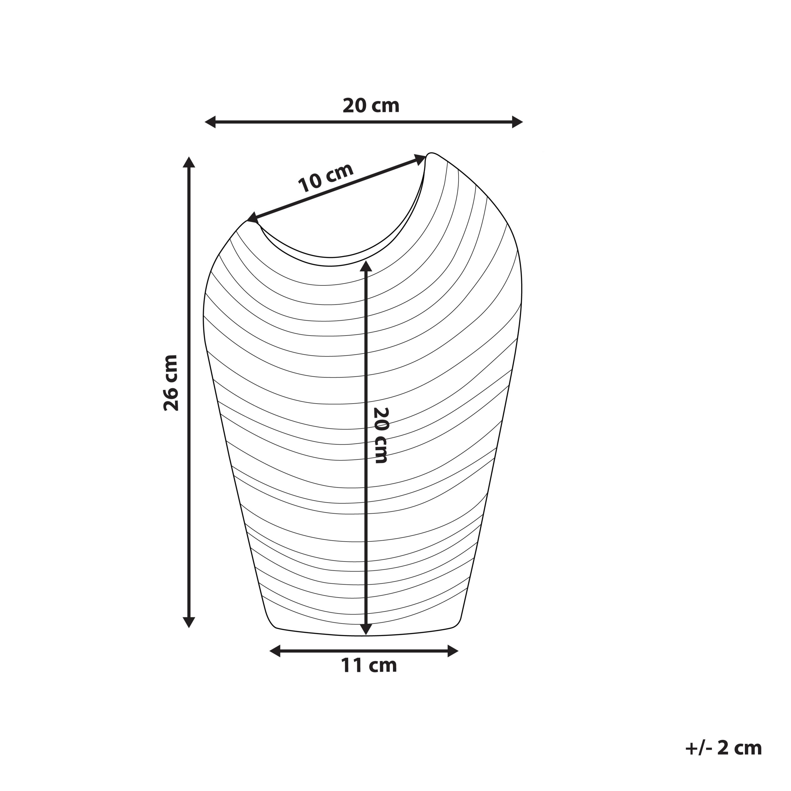 Vase décoratif ECETRA Grès 26 cm Argenté - 3