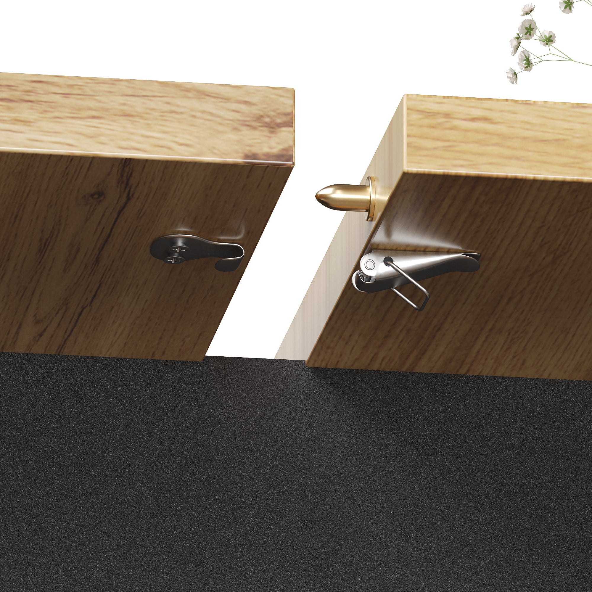 Table à manger extensible 4 à 6 couverts avec 2 portes - 110/140 x 80 x 75 cm - MDF - Noir + naturel - 9