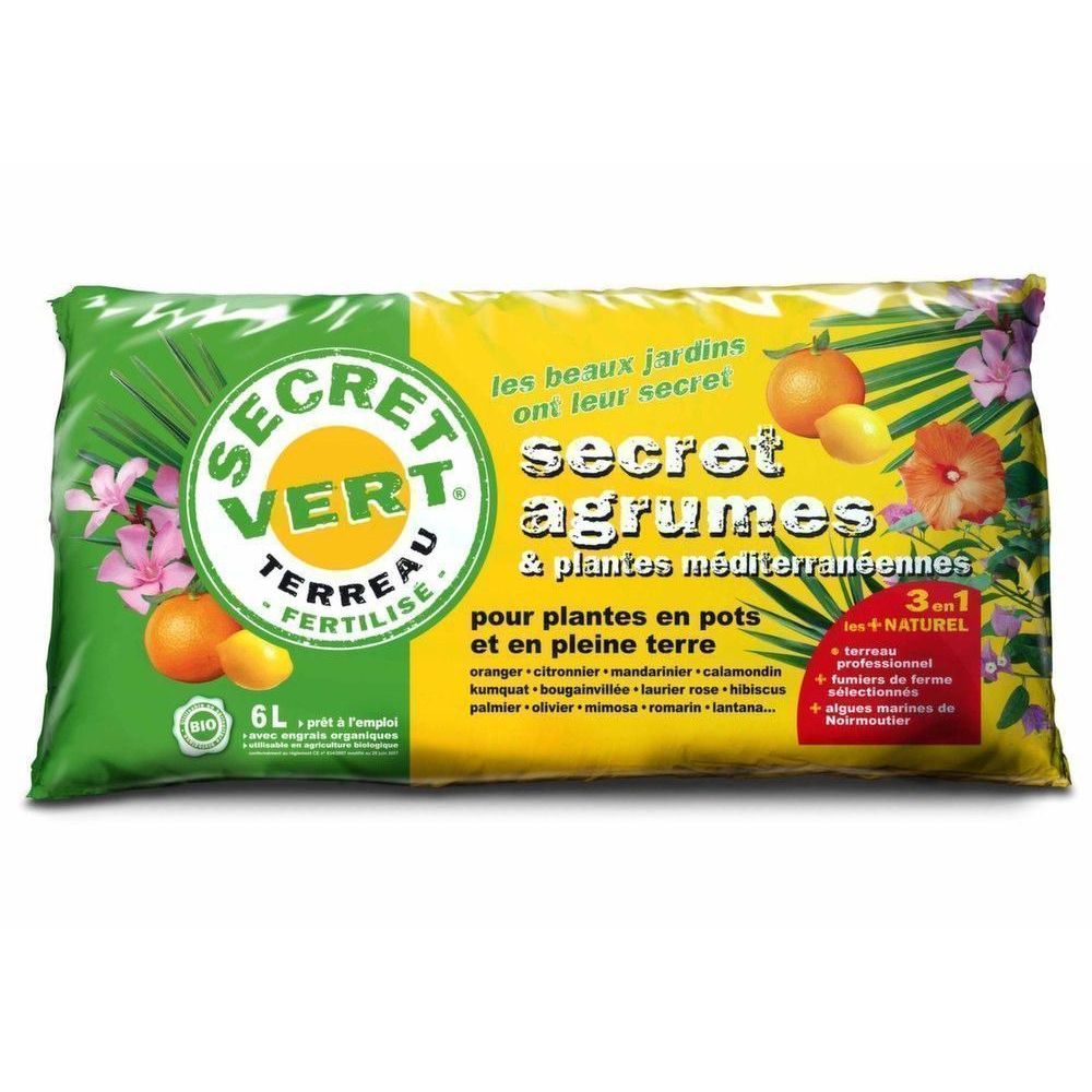 Terreau pour agrumes et plantes méditerranéennes (Lot de 3) Secret Vert - 2