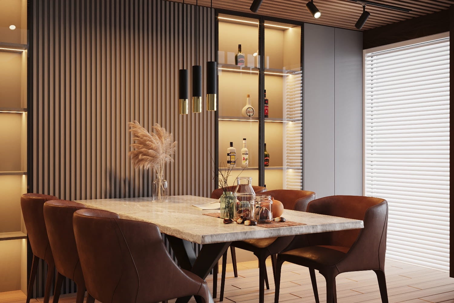 Lampa sufitowa wisząca Loopez czarna-złoto 2xGU10x40W wym: 100 x 29 x 29 cm metal Sollux Lighting - 7