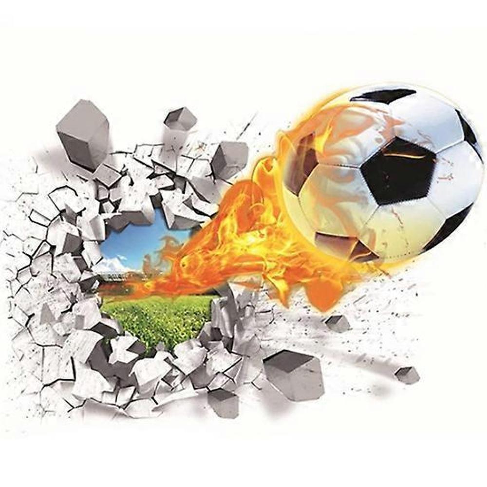 Stickers Muraux Paysage 3D Football Stickers Décoration Autocollant Football Poster Stickers Football Poster Décoratifs Pour Chambre Ado, Garcon Salon, Couloir, Crèche Mural Decoration(70 * 50 CM - 3