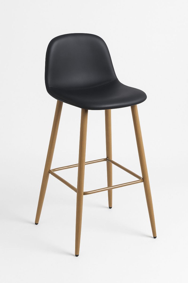 Regalos miguel - packs taburetes cocina - pack 2 taburetes teok polipiel - negro