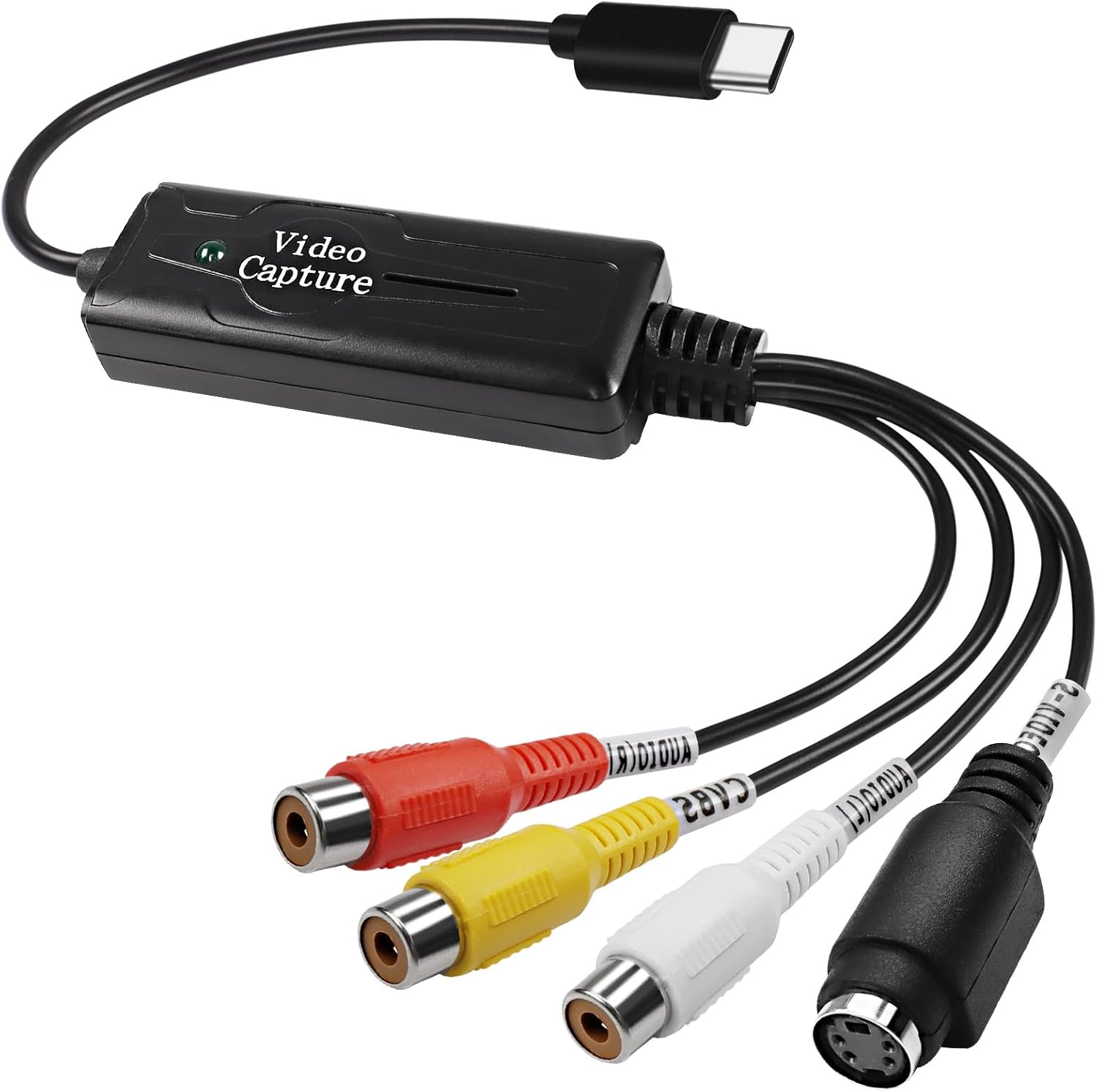 Konwerter kart przechwytujących RCA AV na USB C Video 1 kanał AV NTSC PAL Video S Video/Composite na USB RCA Audio Video Converter