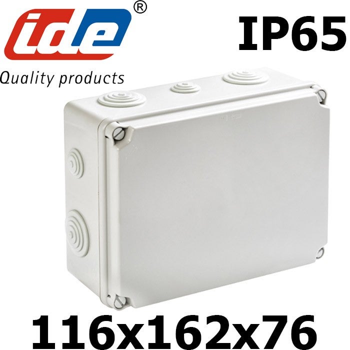 EV161 IDE Boite de dérivation étanche IP65 IK07 850° avec entrées coniques dim116x162x76 - 3