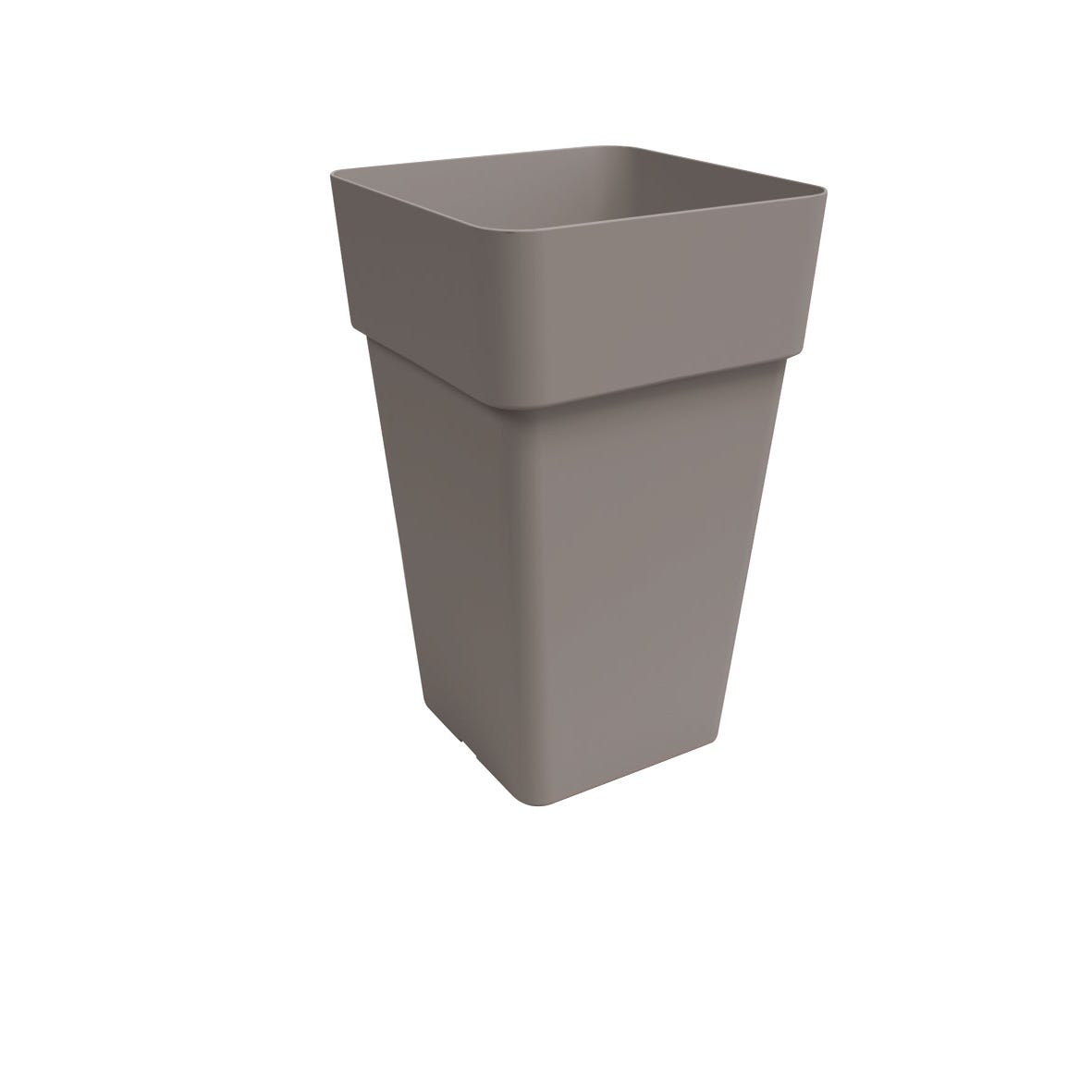 Vaso Da Fiori Quadrato Blim In Plastica, Marrone Scuro, 38x38x30 Cm - Design Moderno E Riciclabile