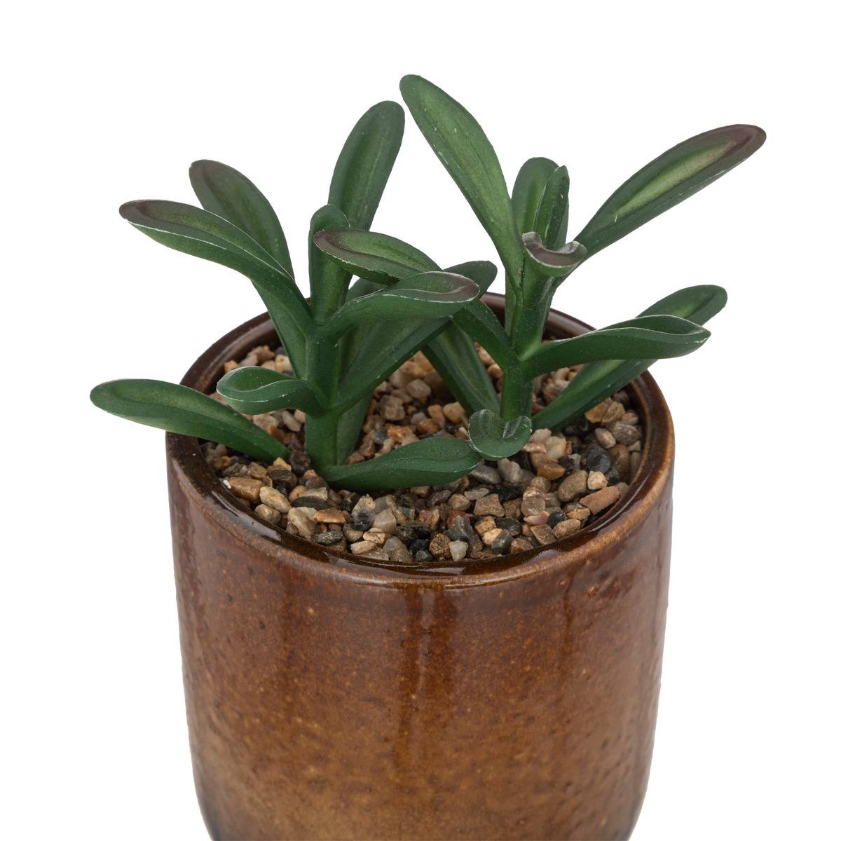 Plante artificielle - pot en céramique - H16 cm - Atmosphera créateur d'intérieur - 2
