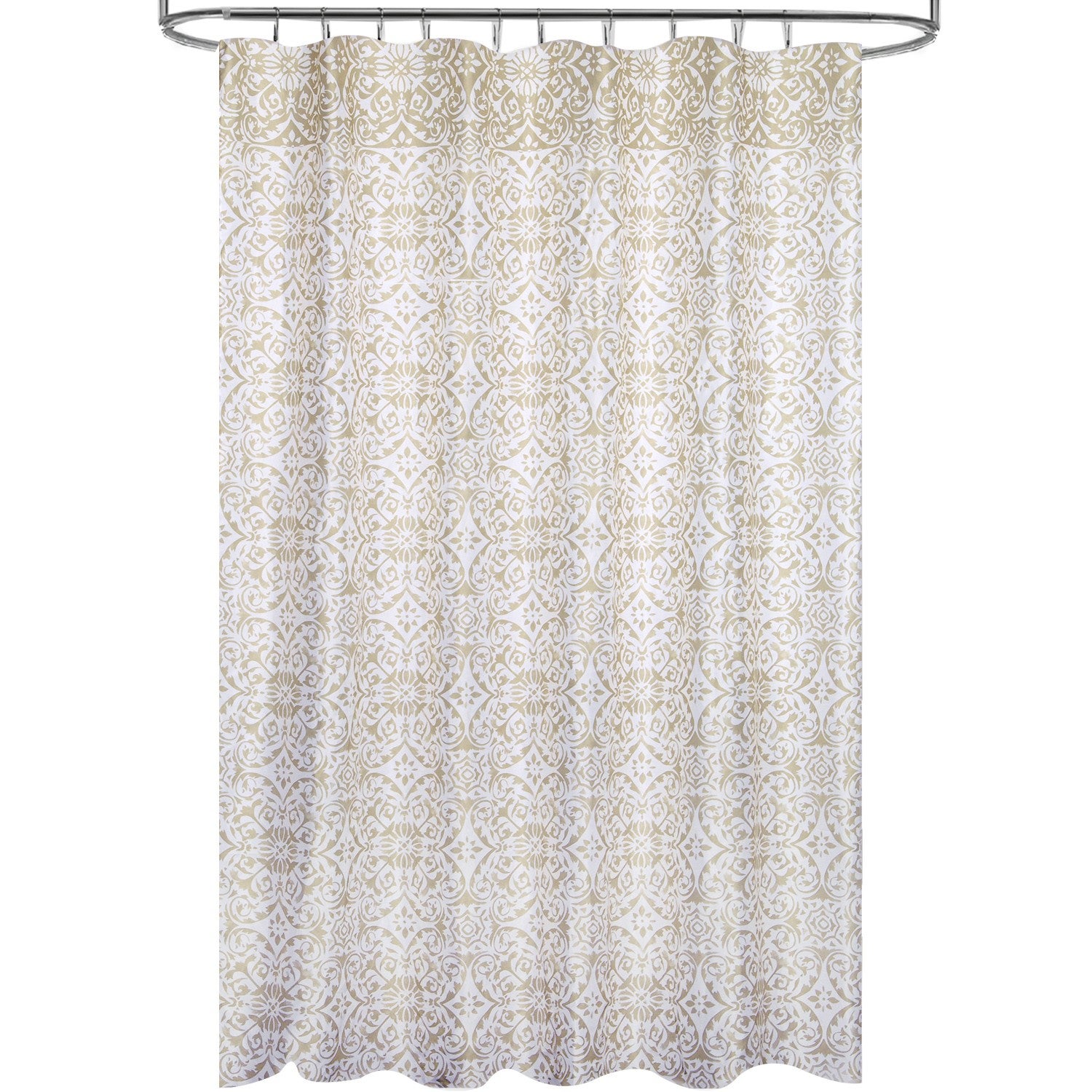 Cortina De Ducha Antimoho 180x180 Cm PEVA Lavable Con 12 Ganchos - Impermeable Y Secado Rápido (Blanca)