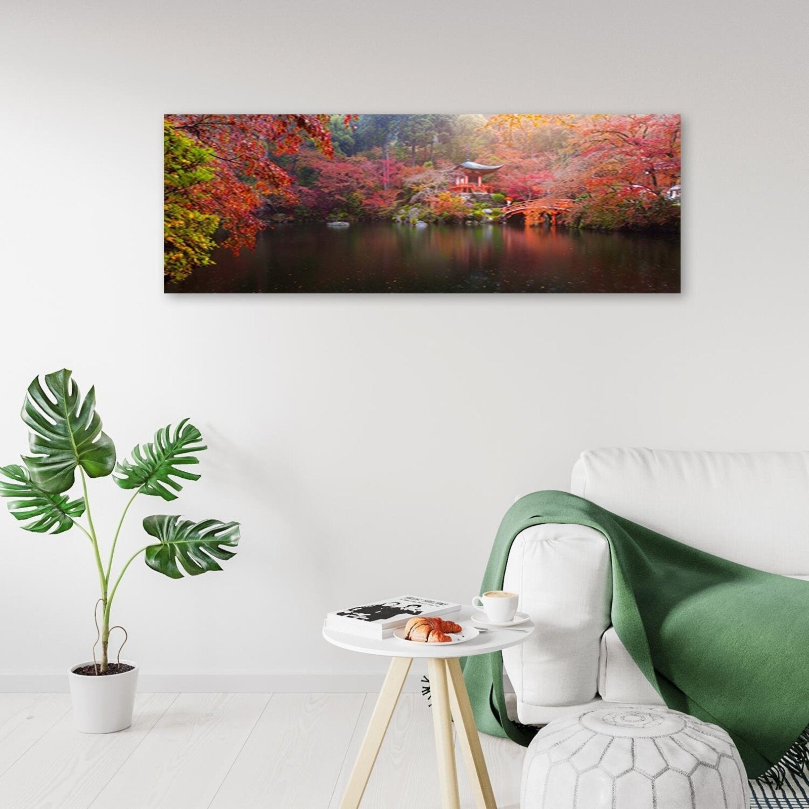 Tableau le japon aux couleurs vertes - 120 x 40 cm - 3