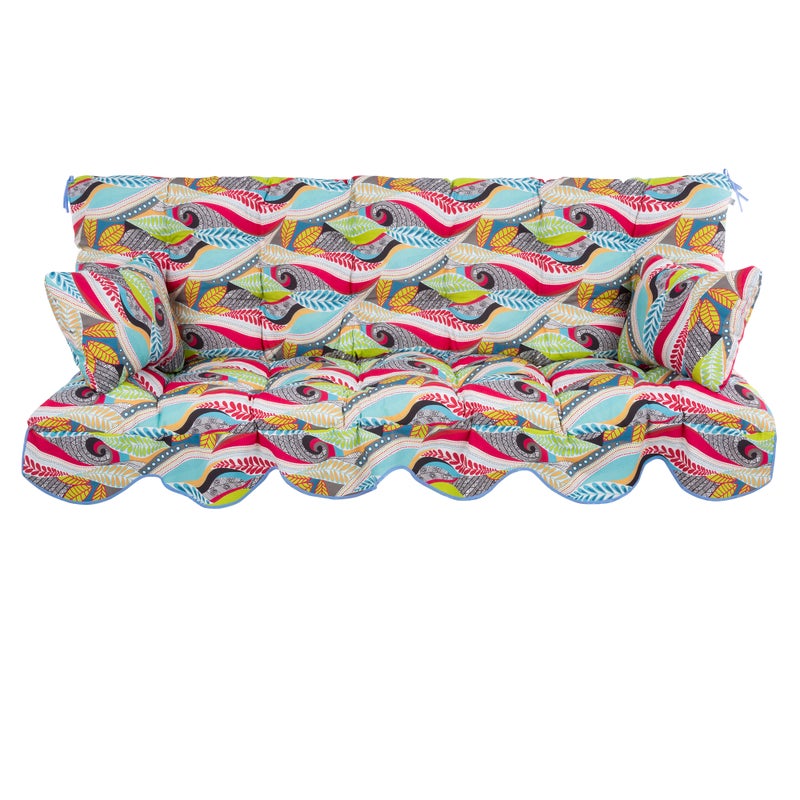 Poduszki na huśtawkę 180 cm Minorca wzór liści i fal Patio