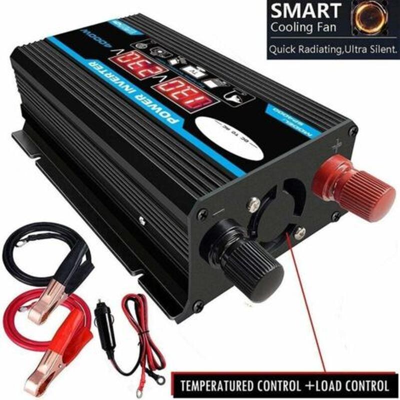 Convertisseur de tension 12V 220V 4000W – Pur sinus – Protection surcharge et surchauffe – Idéal pour camping et voyages - 5