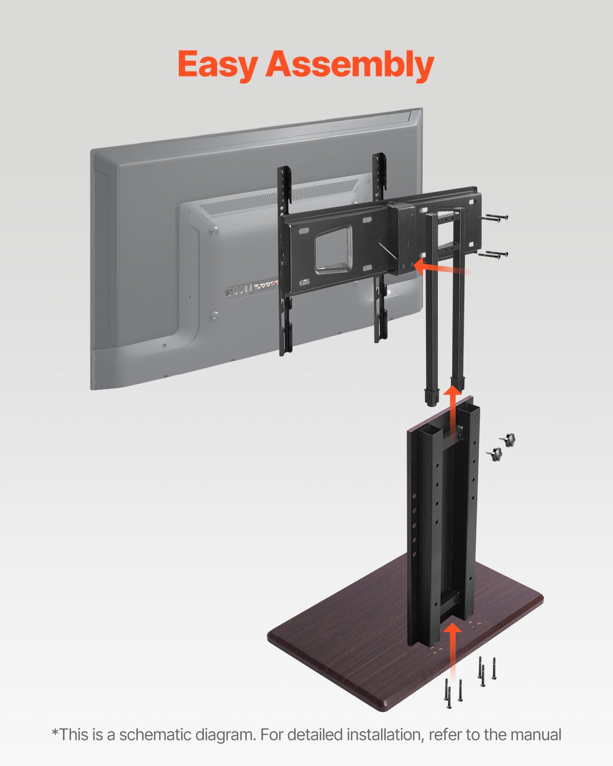 Support TV mobile universel,pour écrans VEVOR 32 à 70 pouces,avec multiprise,pivotant hauteur réglable,jusqu'à 45 kg,pour salon,chambre,bureau - 6