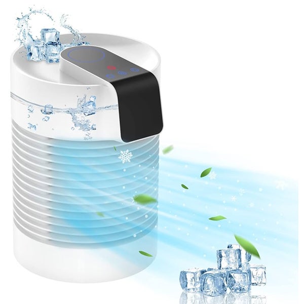 Mini przenośny klimatyzator ewaporacyjny z automatyczną oscylacją wentylator stołowy z prędkościami i funkcją nawilżania pokoju podłączenie gniazdka