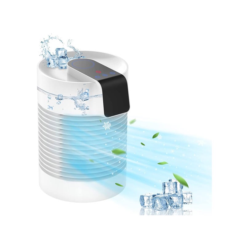 Mini przenośny klimatyzator ewaporacyjny z automatyczną oscylacją wentylator stołowy z prędkościami i funkcją nawilżania pokoju podłączenie gniazdka