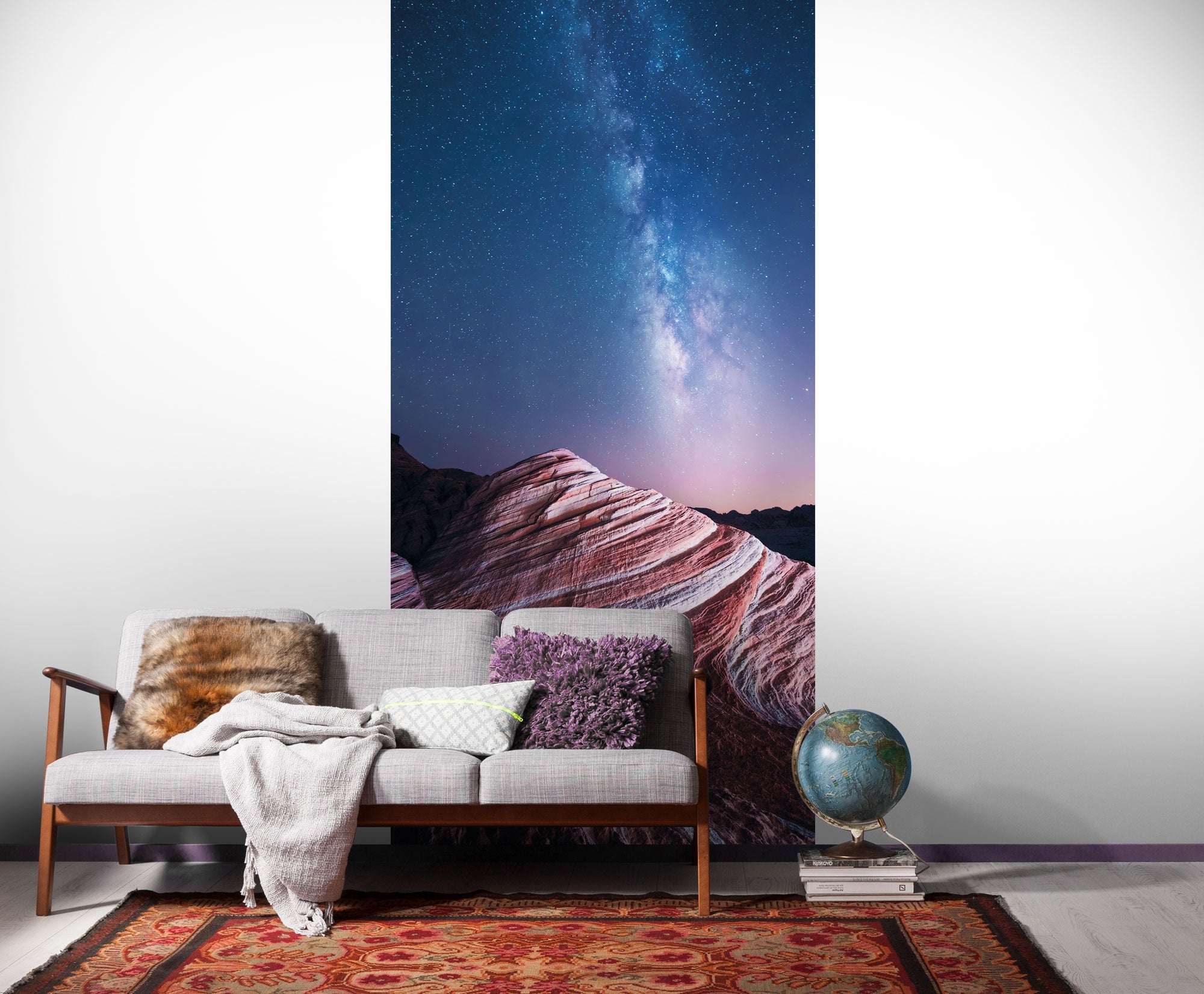 Fototapeta gwiaździste niebo niebieskimIbrązowym - 100 x 250 cm - SANDERS &amp; SANDERS