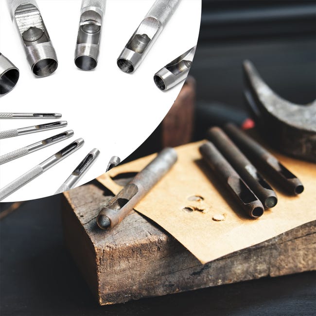 Pratico Set Di Punzonatrici Cave In Pelle Per Artigianato E - Foto 5