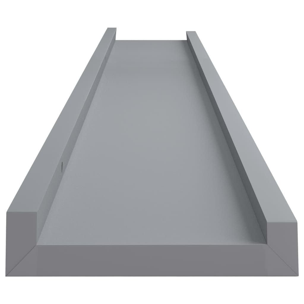 prateleiras de borda para moldura de foto 2 unidades cinza 80x9x3 cm MDF - 5