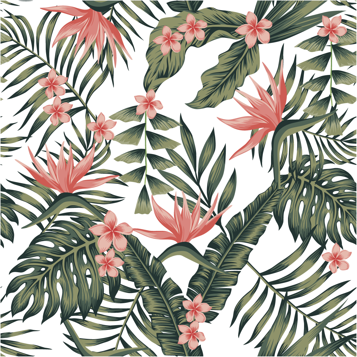 Adesivo carta da parati tropicale Teresina - Sticker adesivo - adesivi murali - 60x60cm - 2