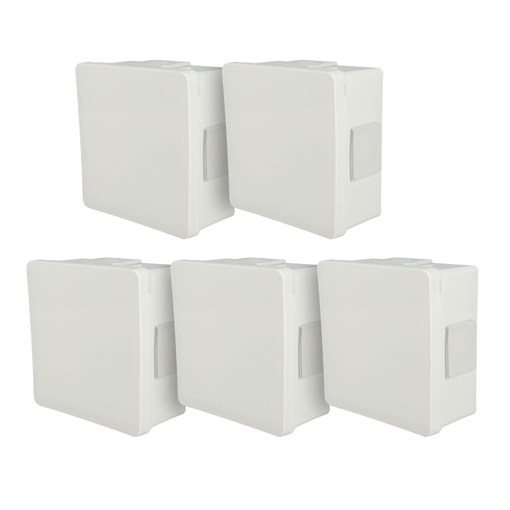 Puszka natynkowa hermetyczna 86x86x40mm 4-wlotowa, z dławikami gumowymi, IP55 zamknięcie "na klik", biała EDO 5szt.