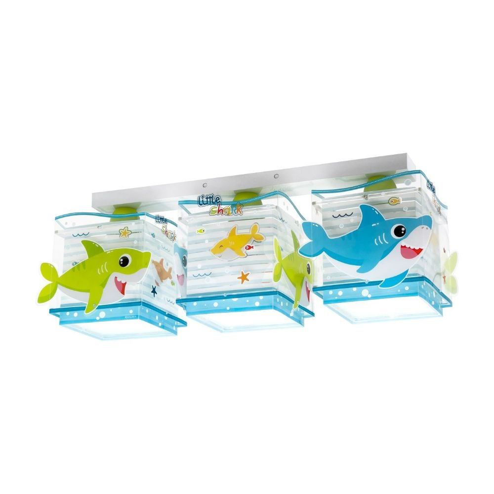 Plafon sufitowy 3 światła Little Shark - Mały Rekin dla dzieci