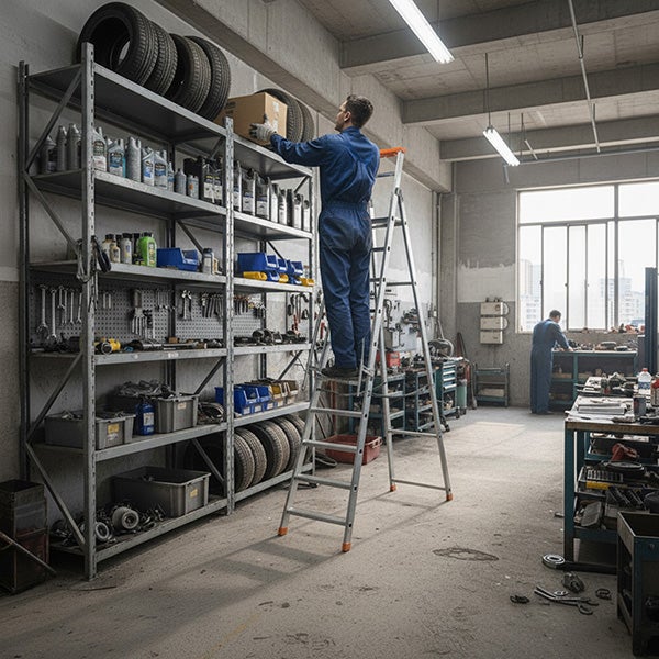 Escabeau grande hauteur 13 marches - Hauteur max. de travail 4.99m - Q60/13M - 4