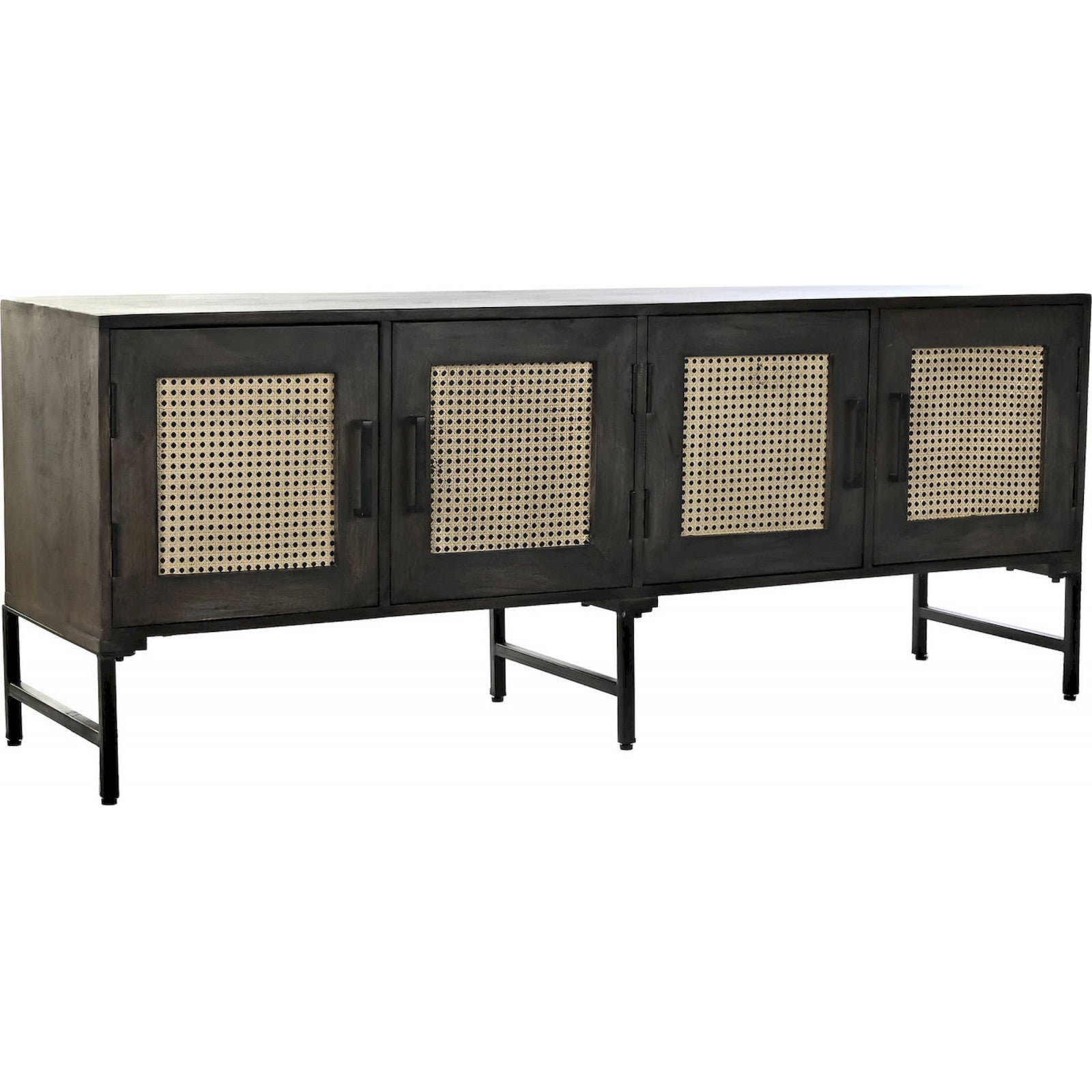 Buffet rotin marron chic pour salon élégant et tendance 155 x 40 x 61,5 ...