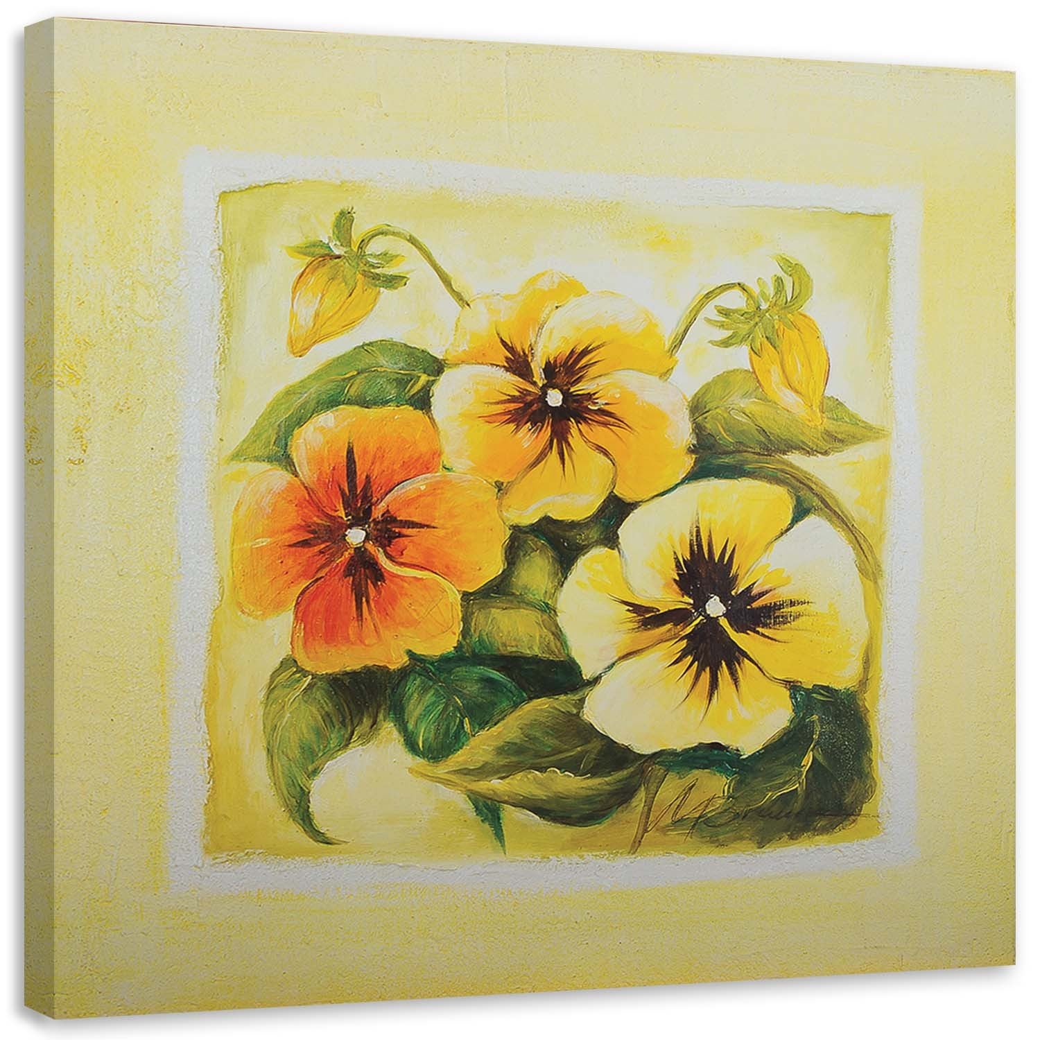 Obraz, Trzy żółte bratki 30x30