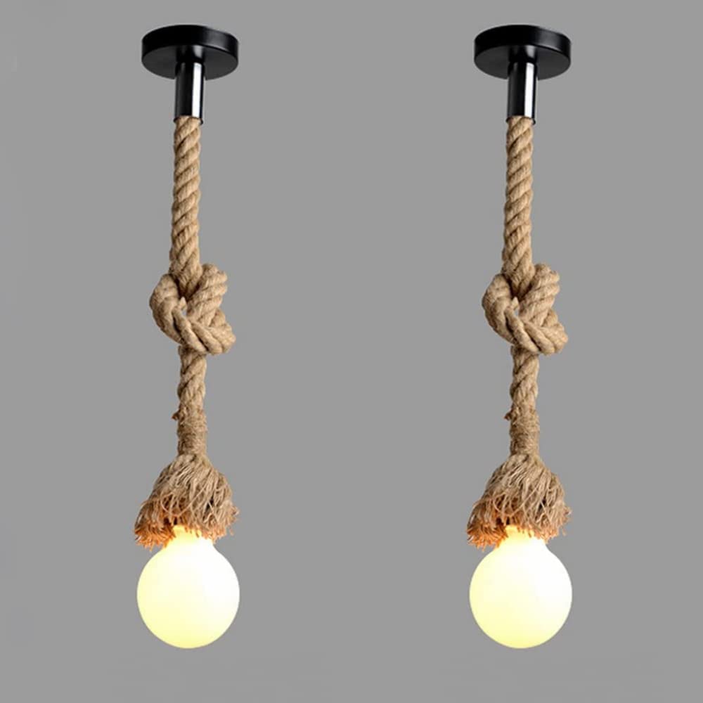 Lampada a sospensione in corda di canapa naturale E27 ROPE LAMP