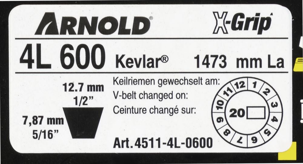 Courroie trapézoïdale X-Grip V de type 4L600 - 2