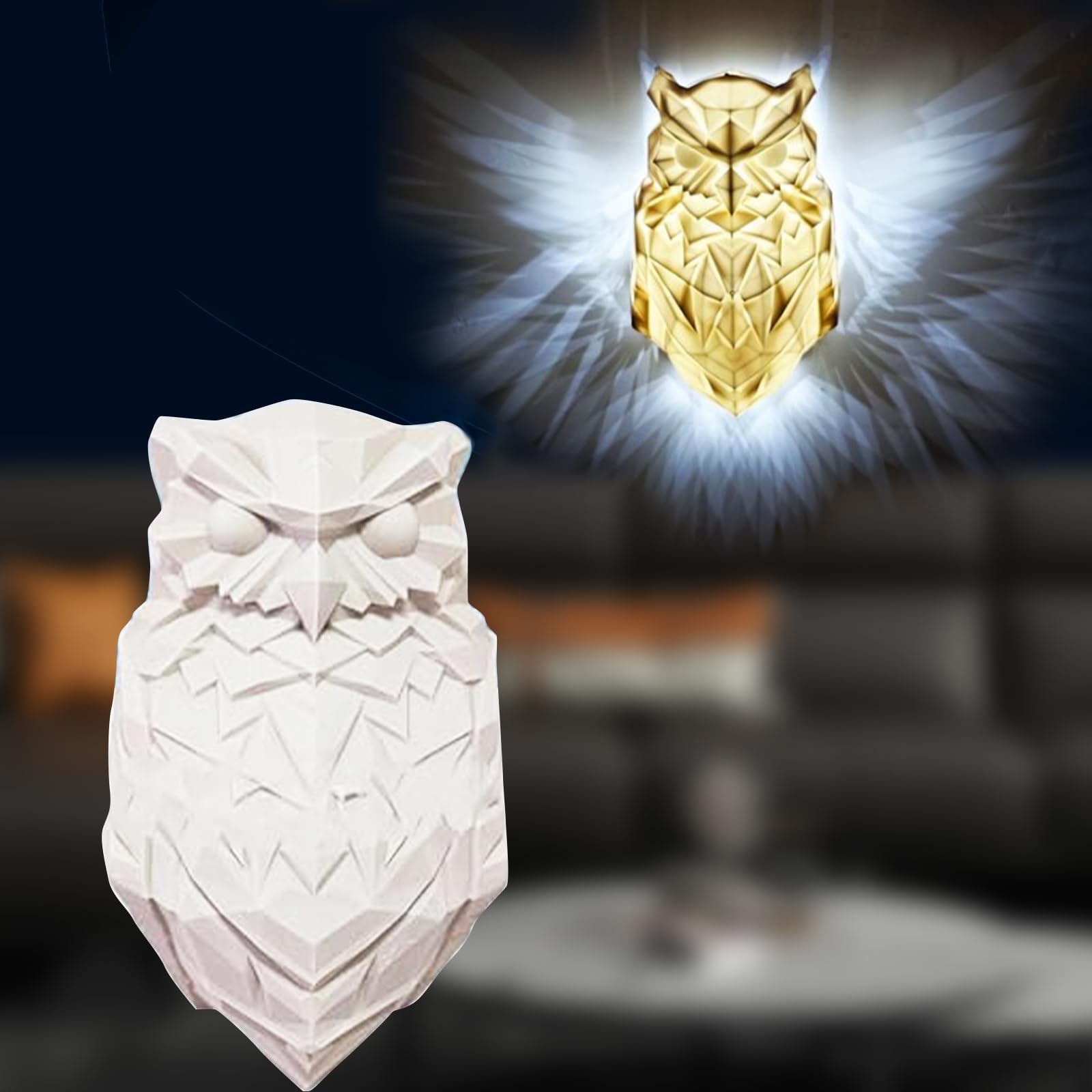 Lampe 3D LED Hibou Contemporain Sur USB - Multicolore - Neuf