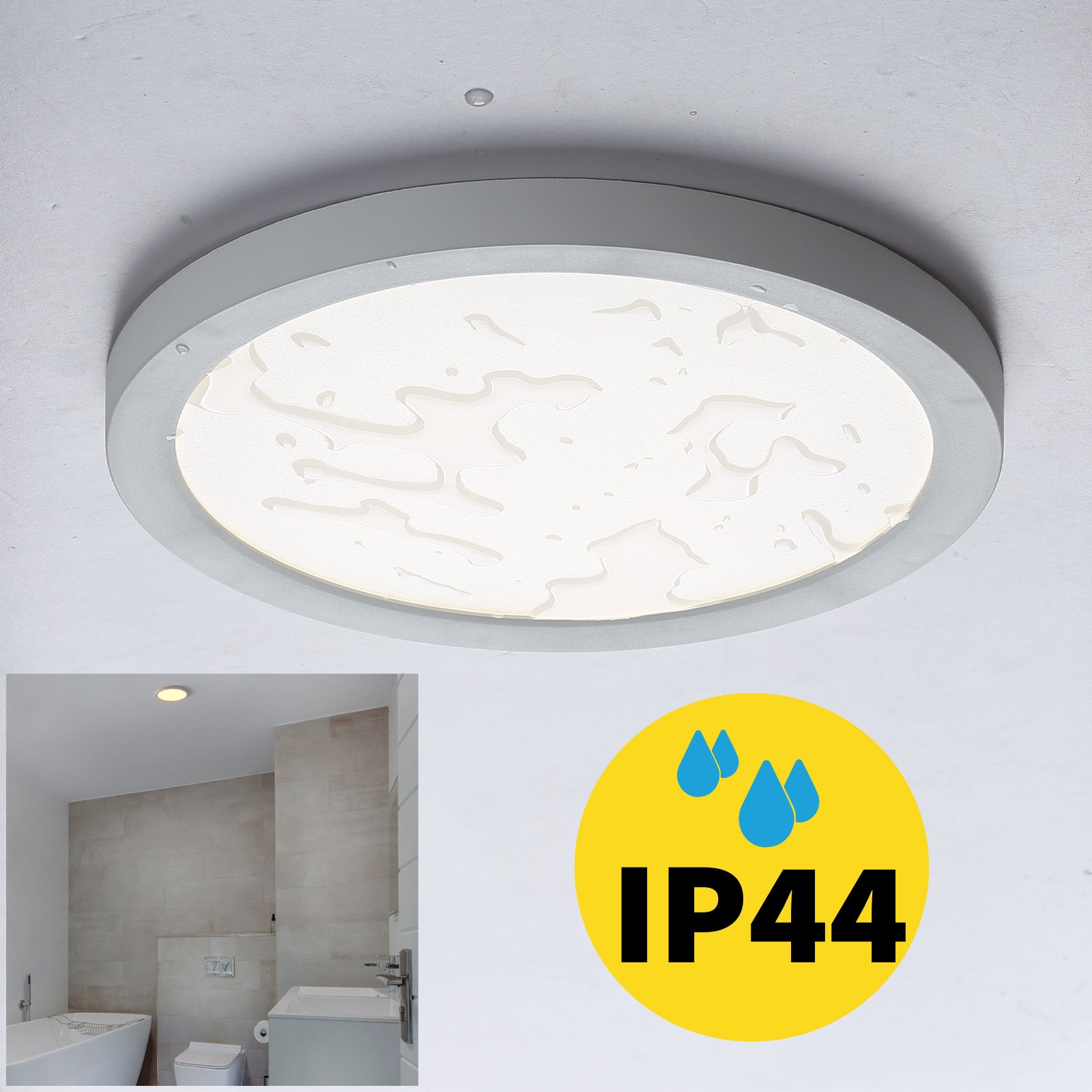 Plafón LED Techo blanco Ø225mm 18W IP44 exterior, empotrable/superficie, diámetro ajustable, CCT 3000K-6000K, ultra fino 17mm, baño, cocina - 5