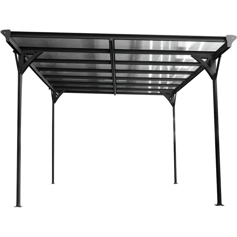 X-Metal Carport autoportant aluminium 3x5m toiture polycarbonate 6mm anthracite - 4
