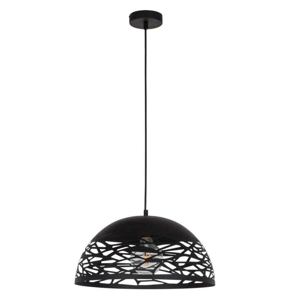 Lampa wisząca klosz z wyciętymi wzorami Armand czarna 1xE27x40W metal wym:120x40x40cm IP20 Italux