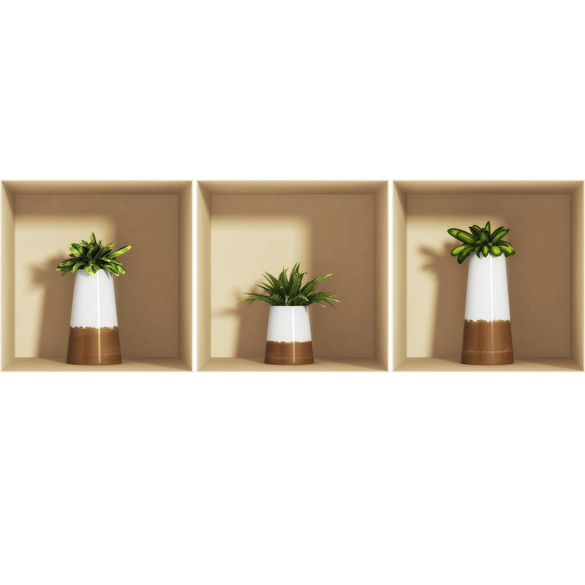 Adesivo effetto 3D piante decorative - Sticker adesivo - adesivi murali - 30x90cm - 4
