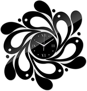 Horloge Murale Design Timelike Sans Tic-tac - Silencieuse, Acrylique Noir, Chiffres Arabes - Idée Déco Chambre