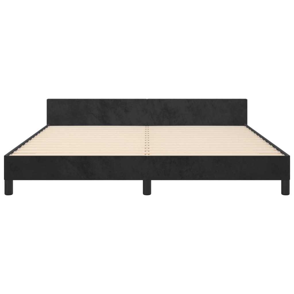 Cadre de lit sans matelas noir velours - 6