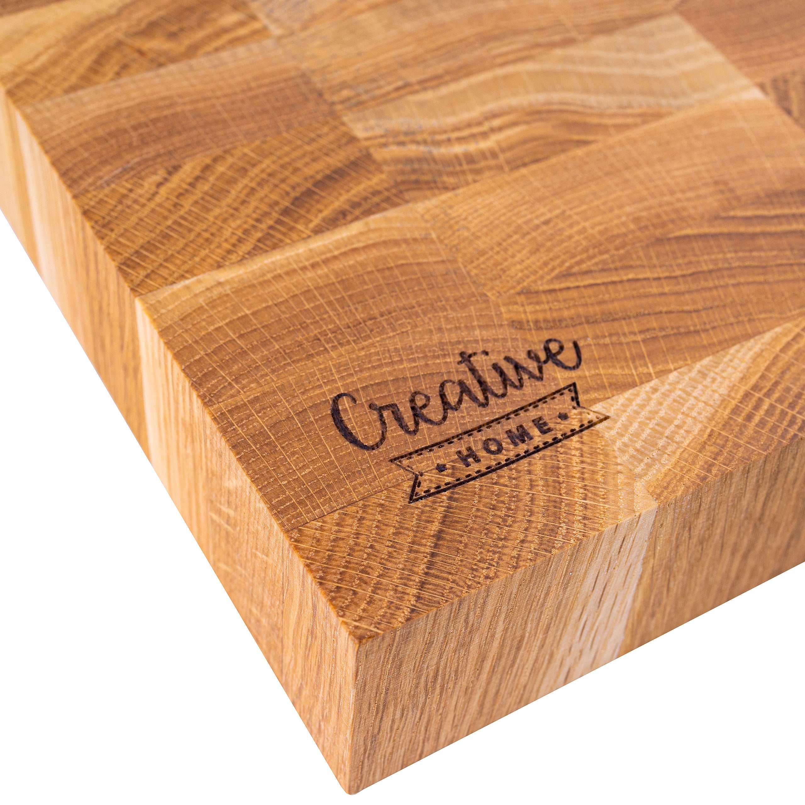 Creative Home Grande Tagliere Professionale 32 x 24 x 4cm | Accessorio da Cucina in Legno Massello | Quercia Naturale | per Salumi Pane Formaggi Pesce - 6