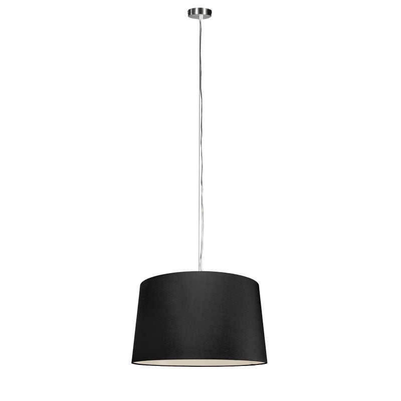 Qazqa designerski lampa wisząca z kloszem (1 punkt) - Cappo - czarny, okrągły, max. 60w, kompatybilny z żarówką LED, e27, 10cm
