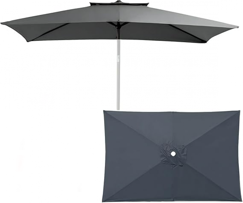 Baldachim do parasola, prostokątny, 2 x 3 m, na plażę, basen, patio, do ogrodu (szary)