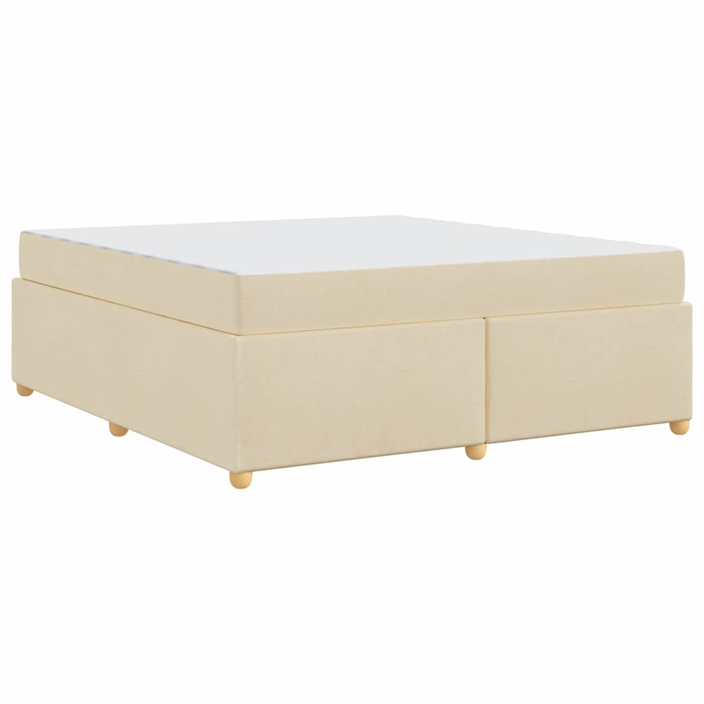 Cadre de lit avec matelas Crème 180 x 200 cm tissu - 2