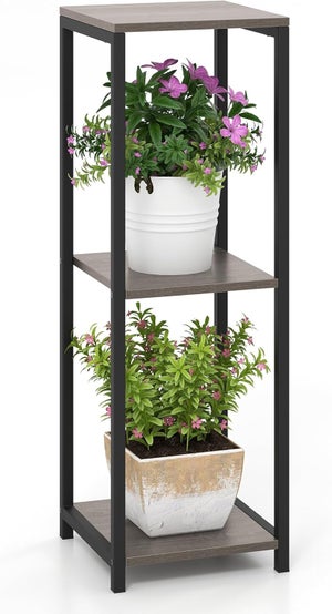 Support Plantes Extérieur Métal - Lot De 2, Design Rond Avec Détails Fleurs/Papillons | Pour Jardin, Balcon, Terrasse