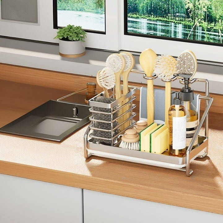 Półka kuchenna ze stali nierdzewnej (wzór falisty) 25*15*17 cm Kolor metaliczny