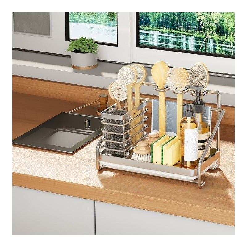 Półka kuchenna ze stali nierdzewnej (wzór falisty) 25*15*17 cm Kolor metaliczny