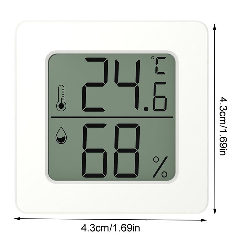 Thermomètre d'intérieur, hygromètre numérique, thermomètre d'ambiance pour la maison, moniteur de température et d'humidité pour serre, blanc - 4