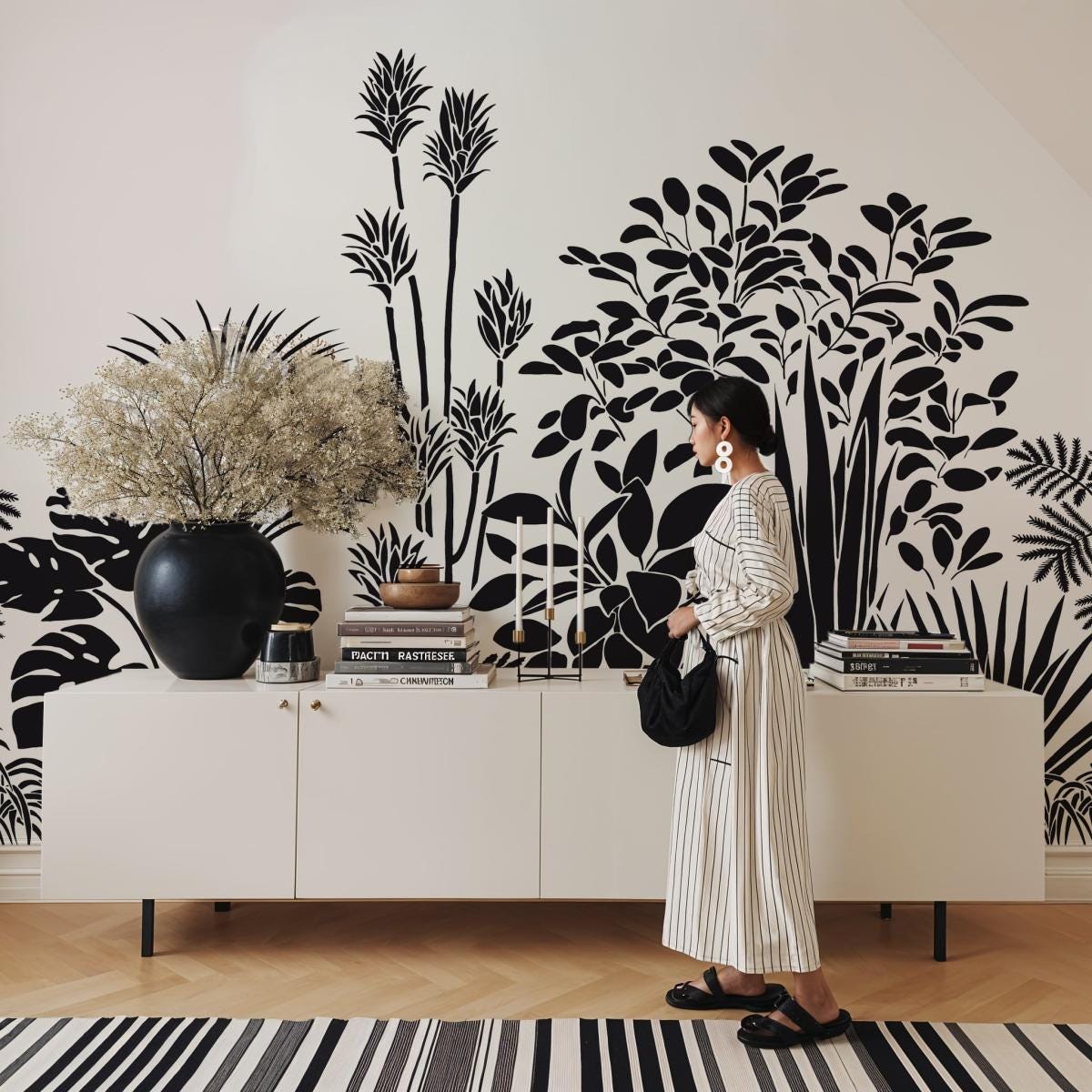 Papier peint panoramique pour jardin zen avec des plantes - 425x260 cm ...
