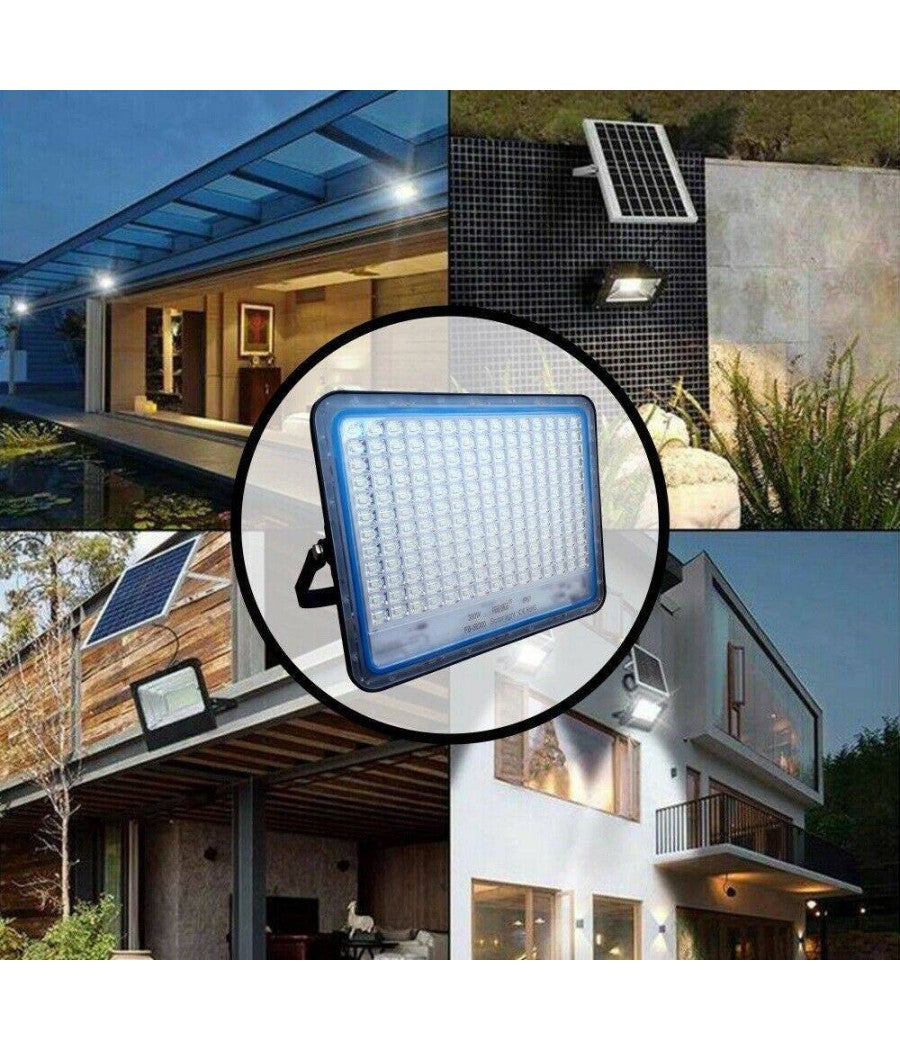 Trade Shop - Faro Led Con Pannello Solare Crepuscolare Da 300w + Telecomando Fb-58300 - - 2